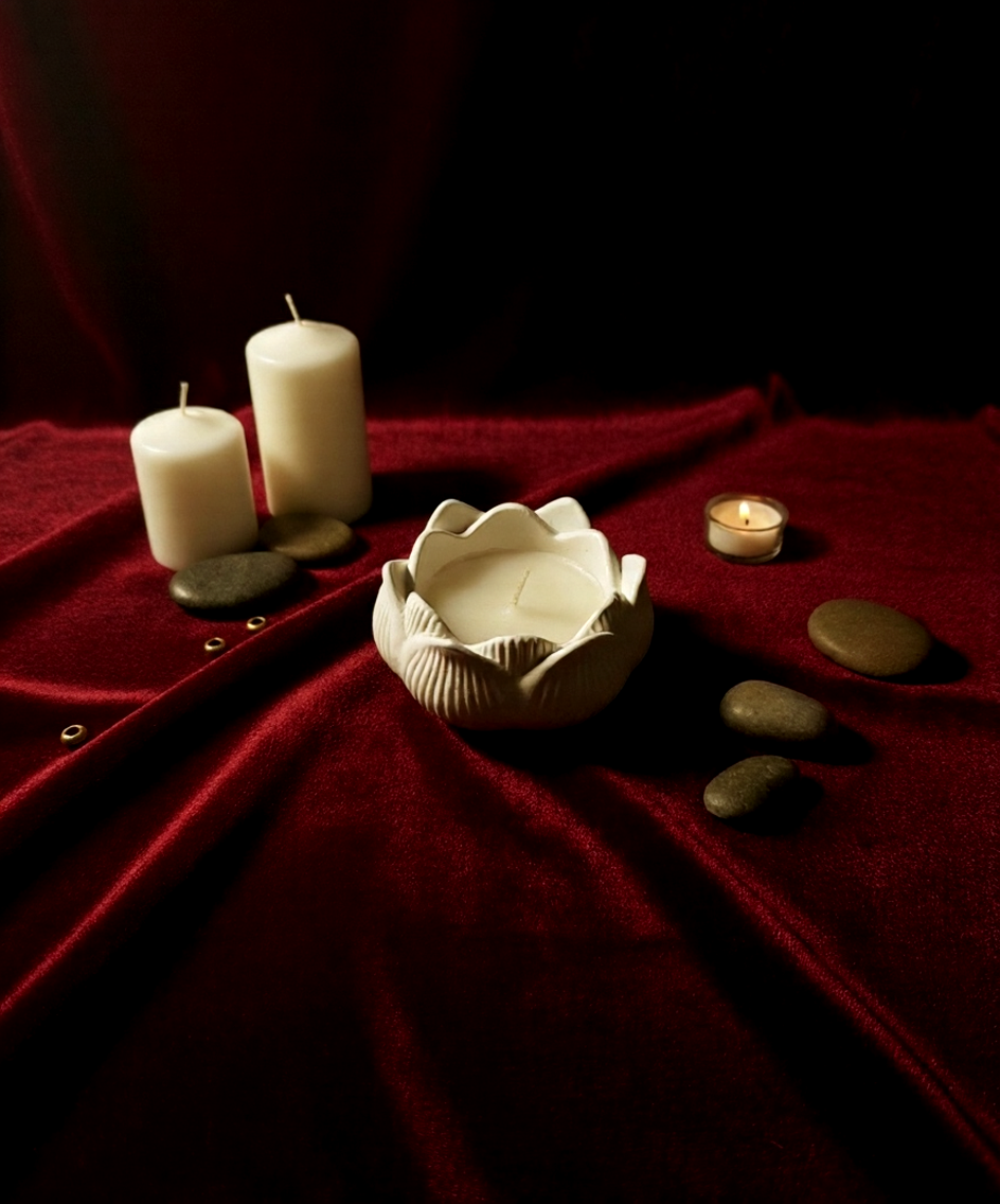 লোটাস (পদ্ম) শেপড সুগন্ধি মোমবাতি | Lotus (Poddo) Shaped Pot with Scented Candle